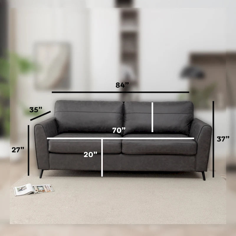 Divano letto Luna in ecopelle con materasso in memory foam