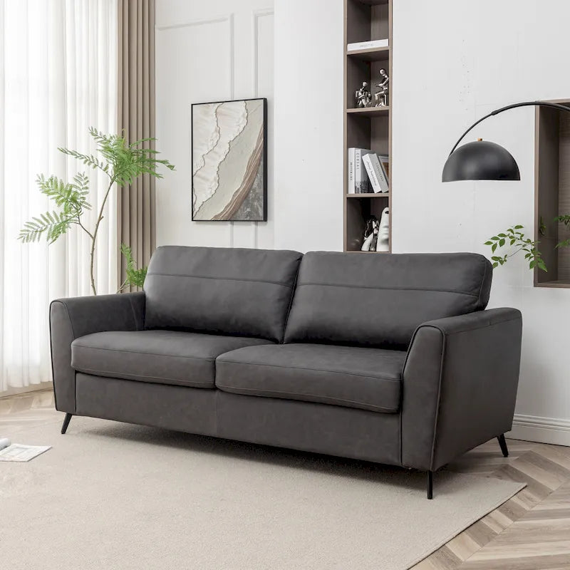 Divano letto Luna in ecopelle con materasso in memory foam