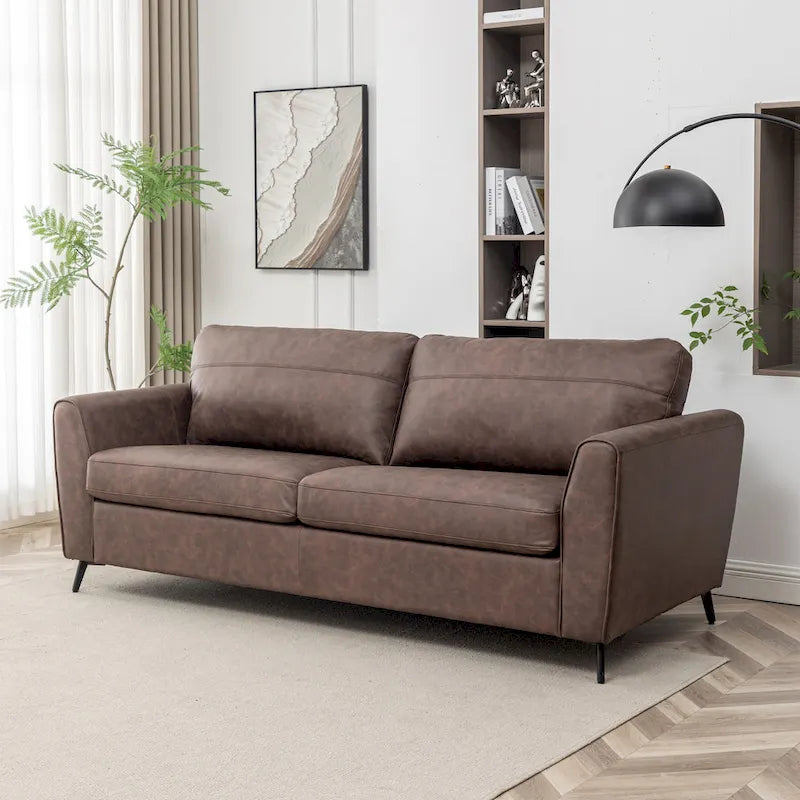 Divano letto Luna in ecopelle con materasso in memory foam