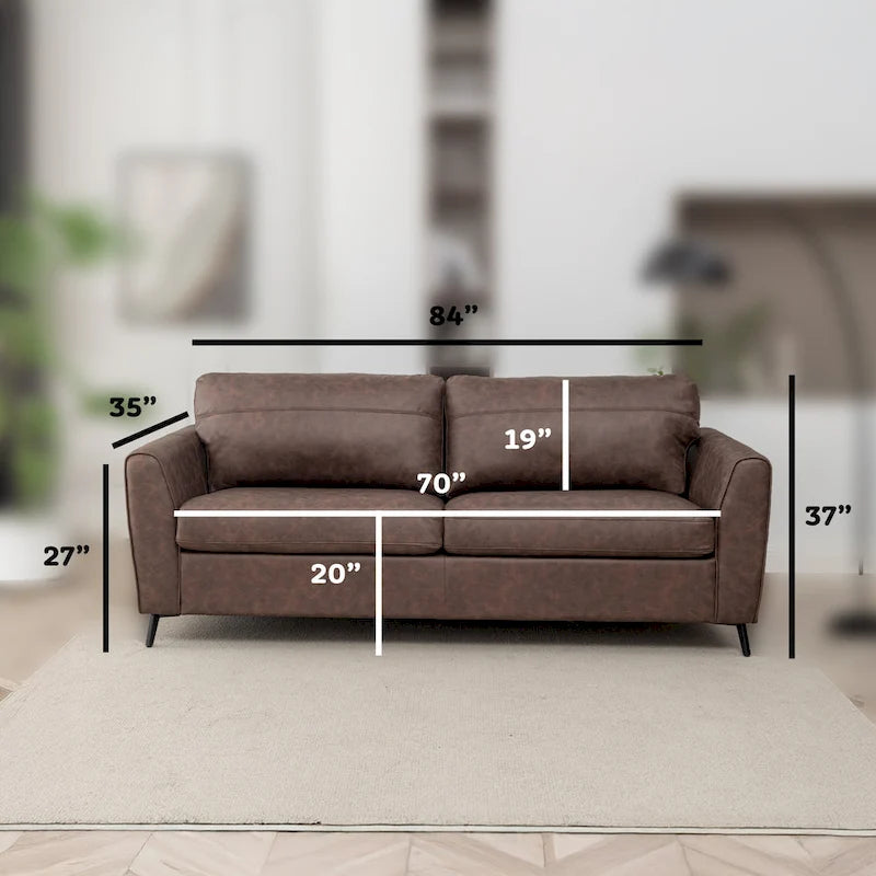 Divano letto Luna in ecopelle con materasso in memory foam