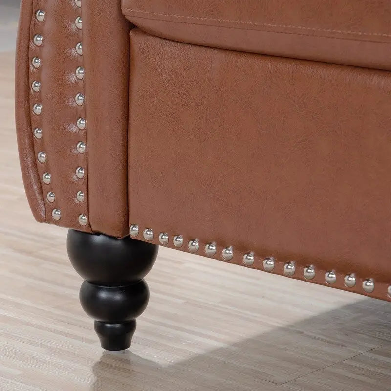 GEITIN 84.65 PU Rolled Arm Chesterfield 3 Seater Sofa