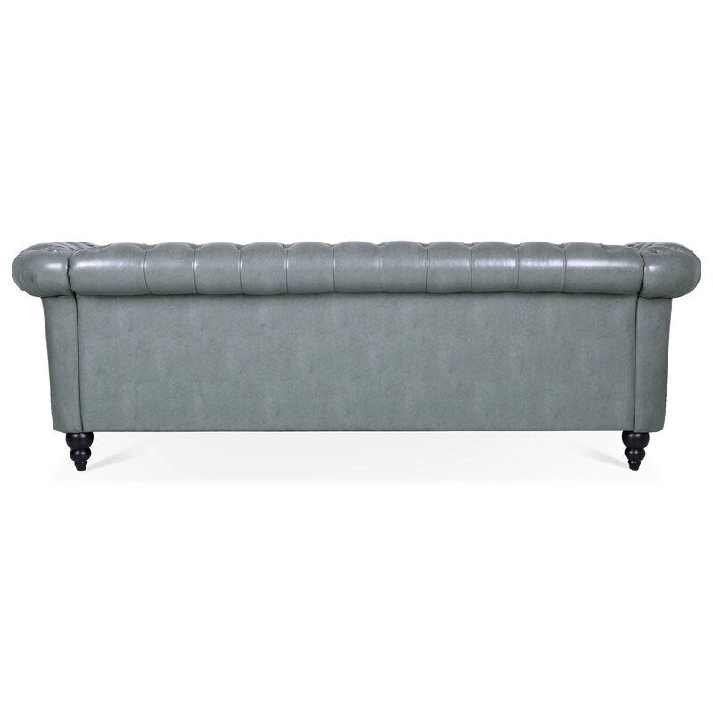 GEITIN 84.65 PU Rolled Arm Chesterfield 3 Seater Sofa