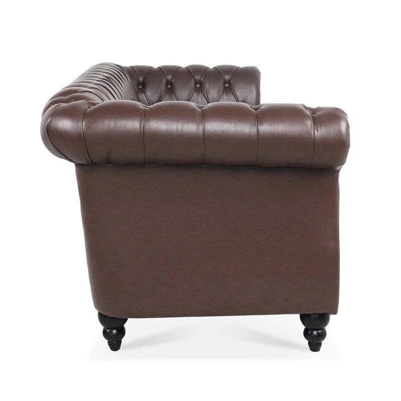 GEITIN 84.65 PU Rolled Arm Chesterfield 3 Seater Sofa