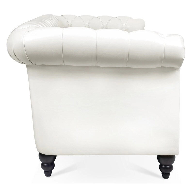 GEITIN 84.65 PU Rolled Arm Chesterfield 3 Seater Sofa