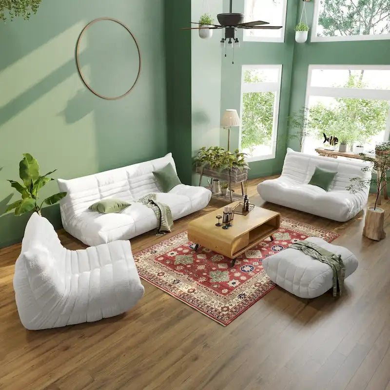 Teddy Velvet Sofa Bean Bag Couch Sets