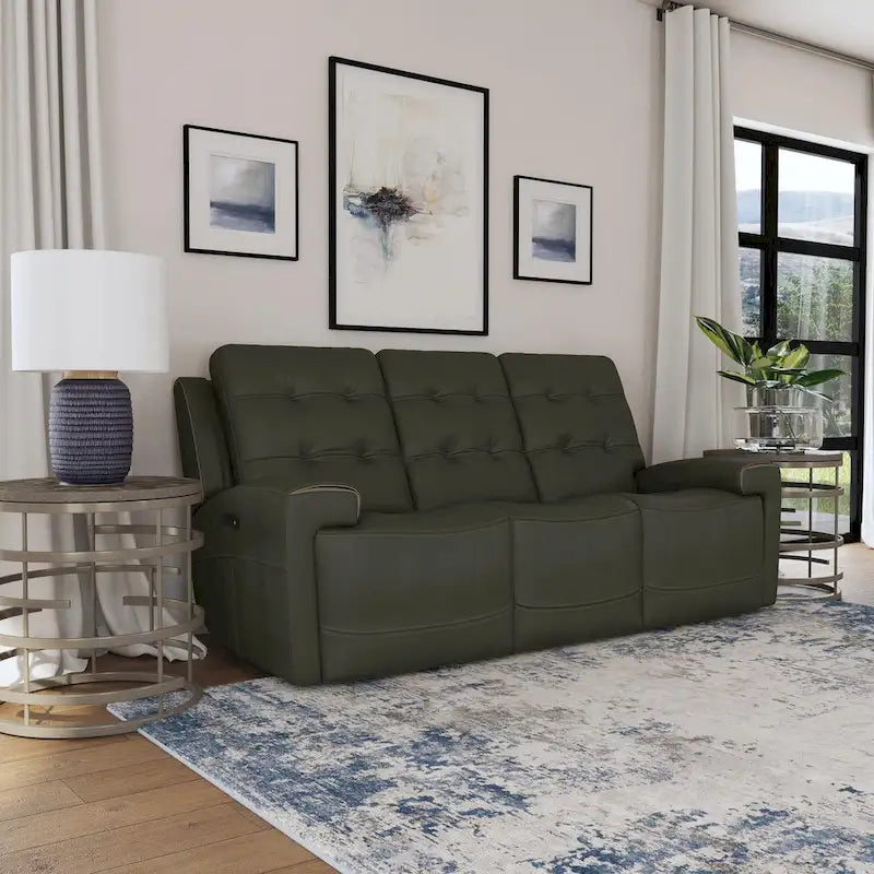 Divano reclinabile elettrico Iris in pelle primo fiore con poggiatesta elettrici di Flexsteel