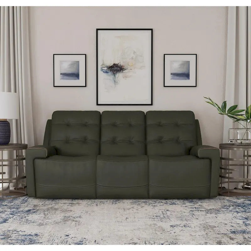 Divano reclinabile elettrico Iris in pelle primo fiore con poggiatesta elettrici di Flexsteel