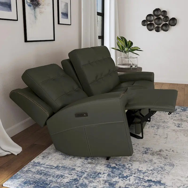 Divano reclinabile elettrico Iris in pelle primo fiore con poggiatesta elettrici di Flexsteel