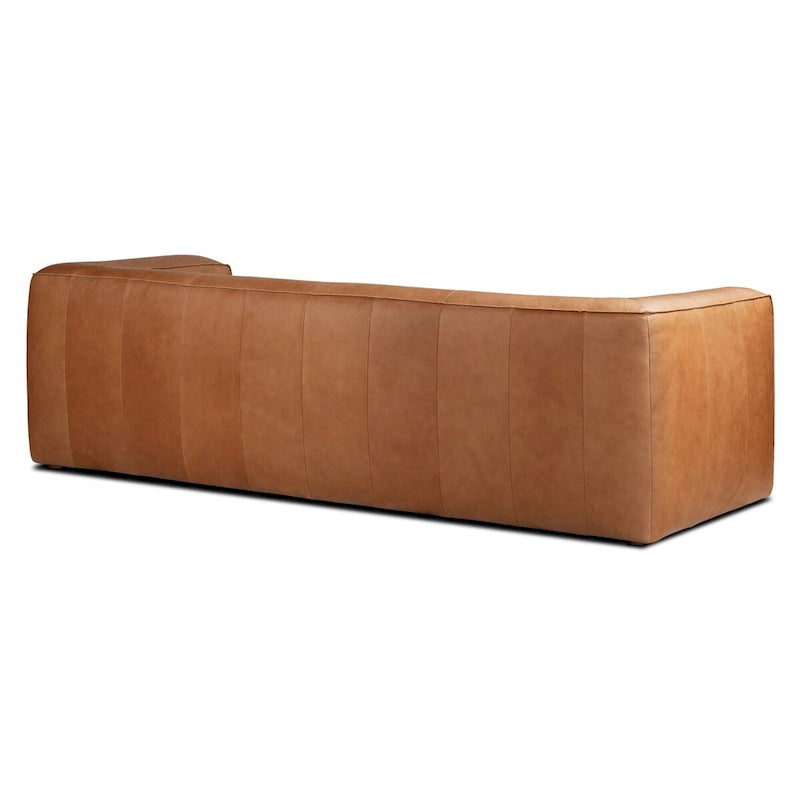 Divano Poly & Bark Piazza 95 in cuoio color cuoio - Vera pelle italiana pieno fiore