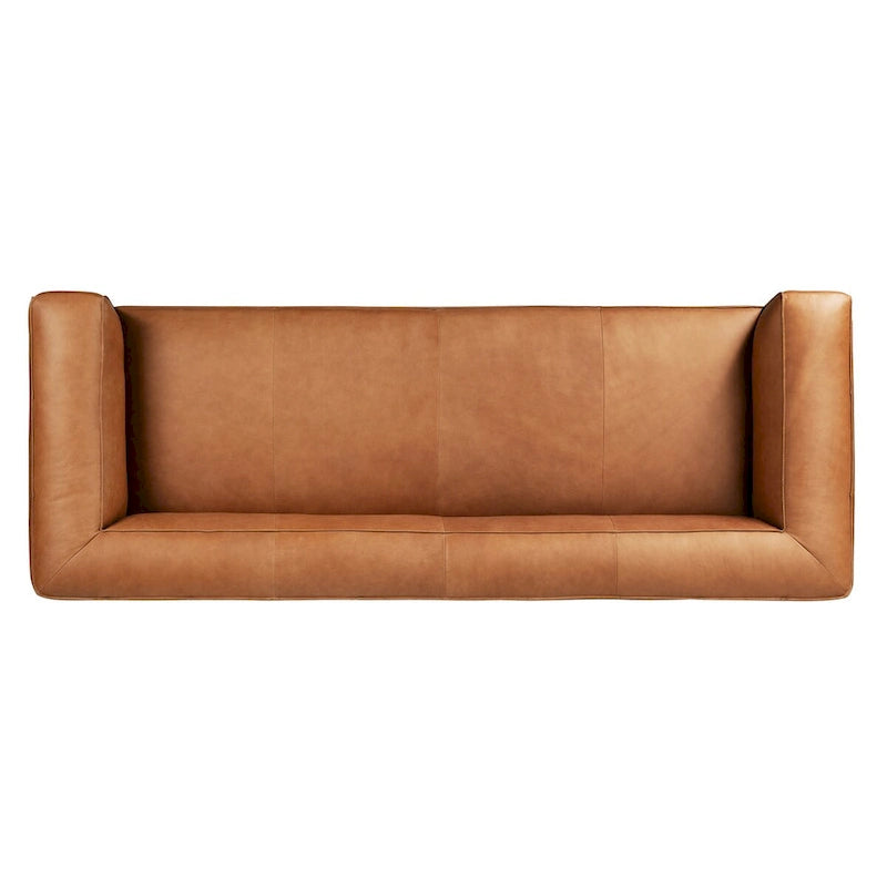 Divano Poly & Bark Piazza 95 in cuoio color cuoio - Vera pelle italiana pieno fiore