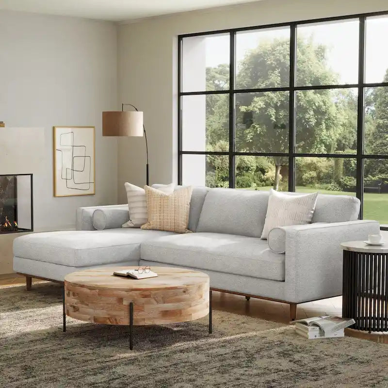 WYNDENHALL Brixley Mid Century 102 inch Wide Left Sofa Sectional