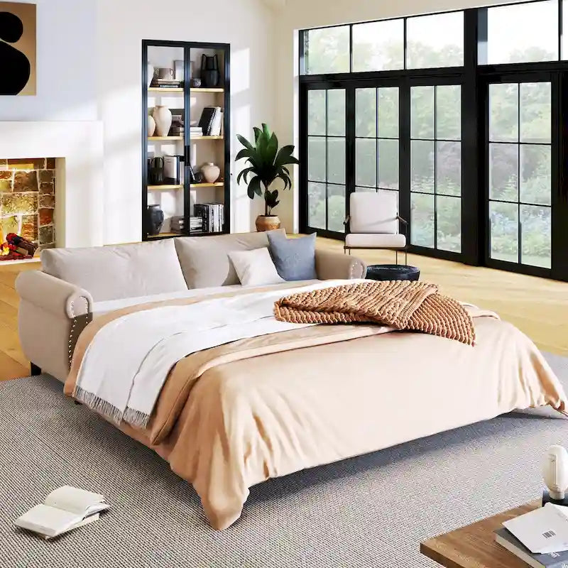 Divano Letto 2 in 1 con Ampio Materasso in Memory Foam