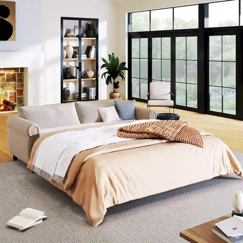 2-in-1-Schlafsofa mit großer Memory-Foam-Matratze