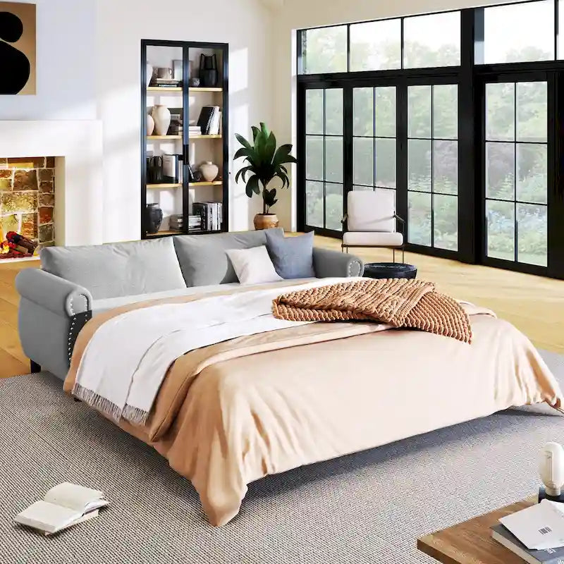 Divano Letto 2 in 1 con Ampio Materasso in Memory Foam