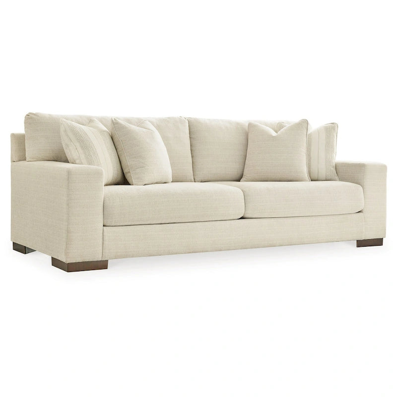Divano Magg 96 pollici, 4 cuscini decorativi, cuscino oversize, poliestere beige