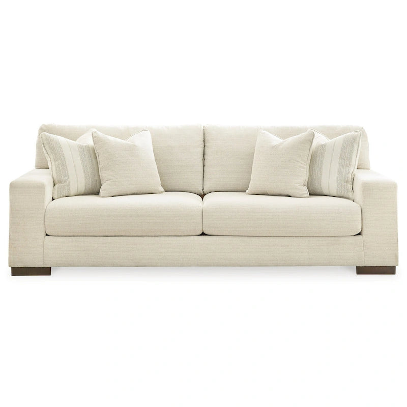 Divano Magg 96 pollici, 4 cuscini decorativi, cuscino oversize, poliestere beige