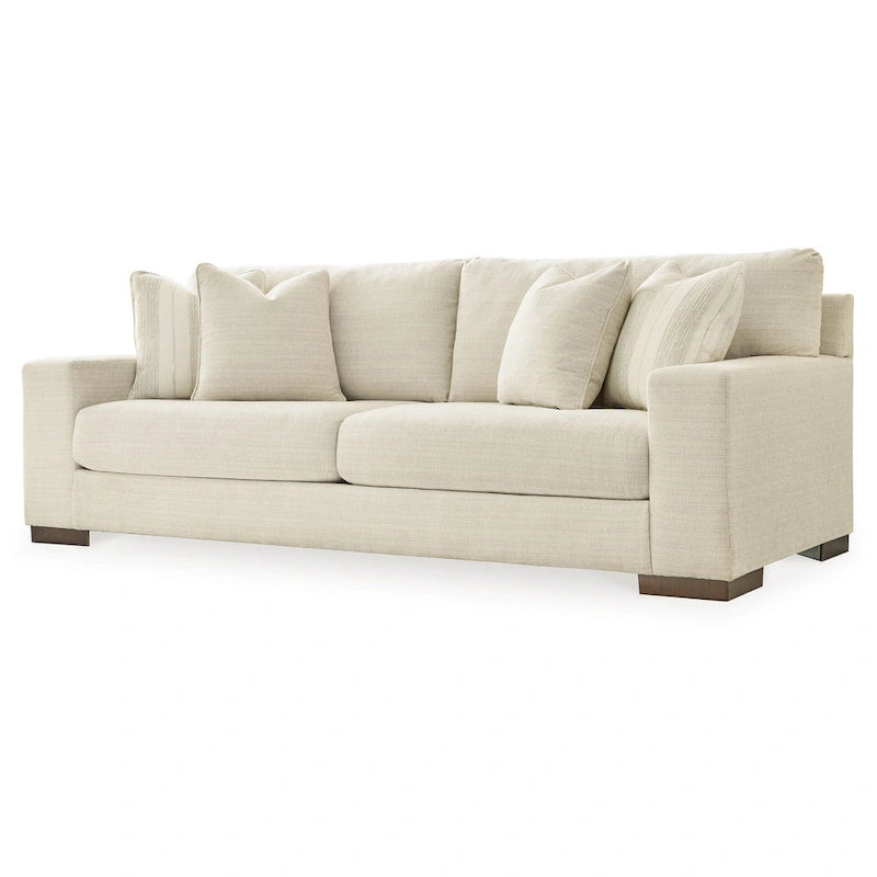 Divano Magg 96 pollici, 4 cuscini decorativi, cuscino oversize, poliestere beige
