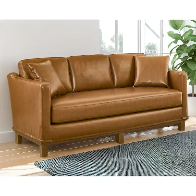 Divano imbottito a 3 posti Brookside Jolene con base in legno e cuscini decorativi