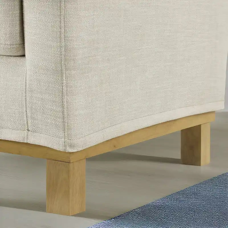 Divano imbottito a 3 posti Brookside Jolene con base in legno e cuscini decorativi