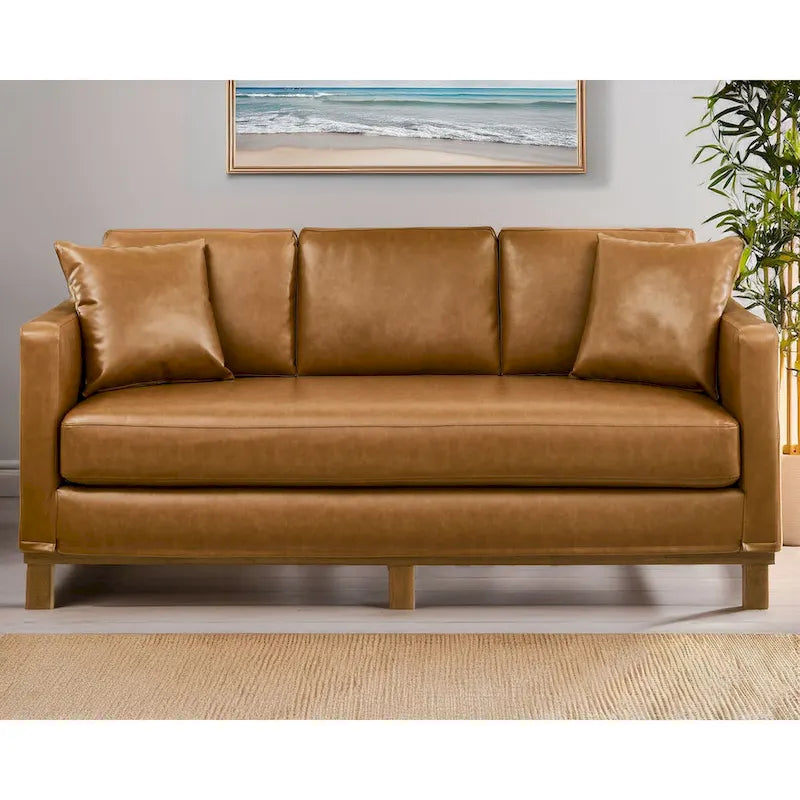 Divano imbottito a 3 posti Brookside Jolene con base in legno e cuscini decorativi