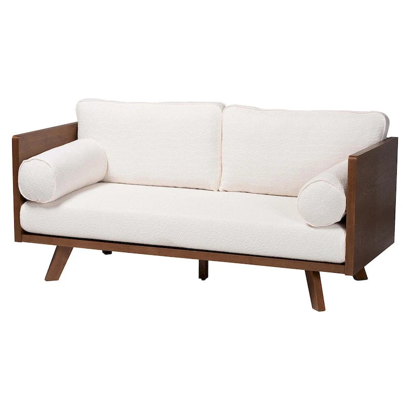Divano Uriel Mid-Century Modern in tessuto Bouclé