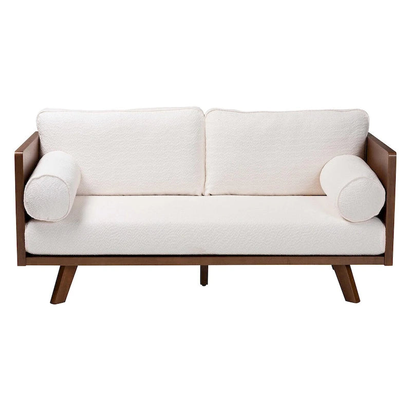 Divano Uriel Mid-Century Modern in tessuto Bouclé