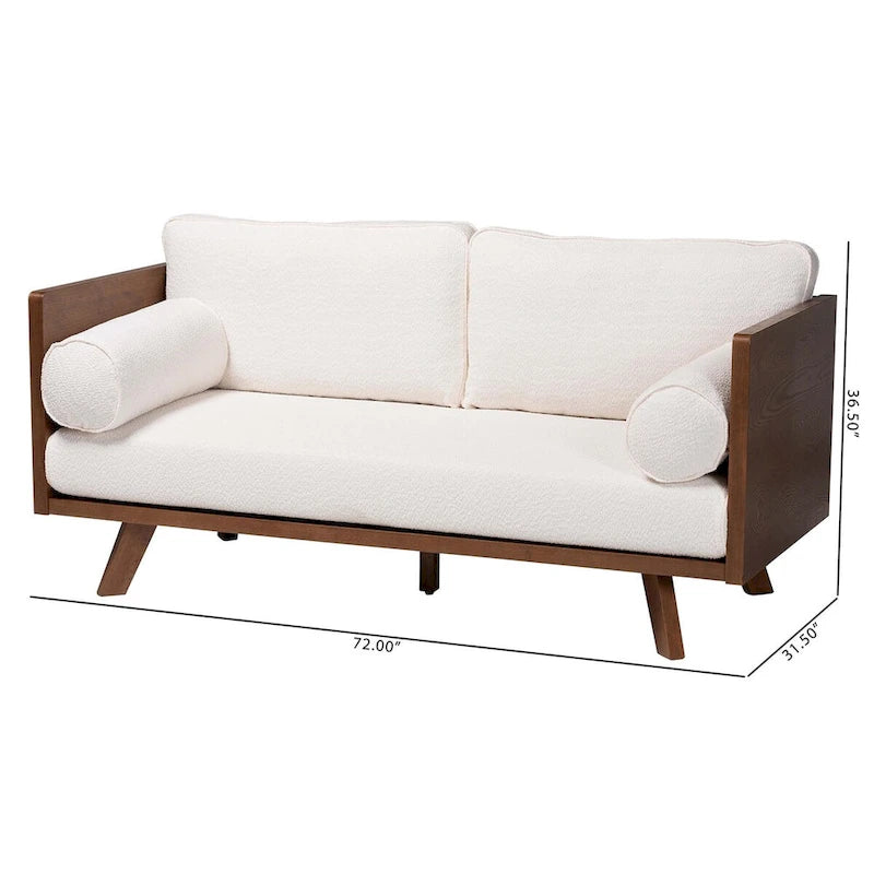 Divano Uriel Mid-Century Modern in tessuto Bouclé