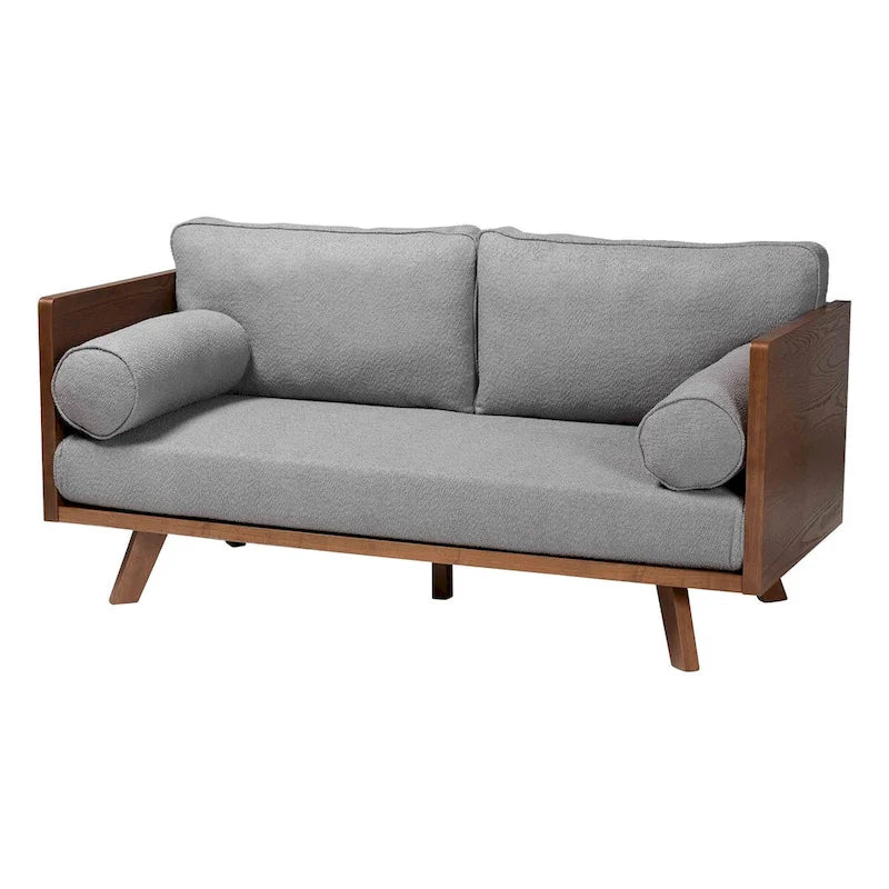Divano Uriel Mid-Century Modern in tessuto Bouclé