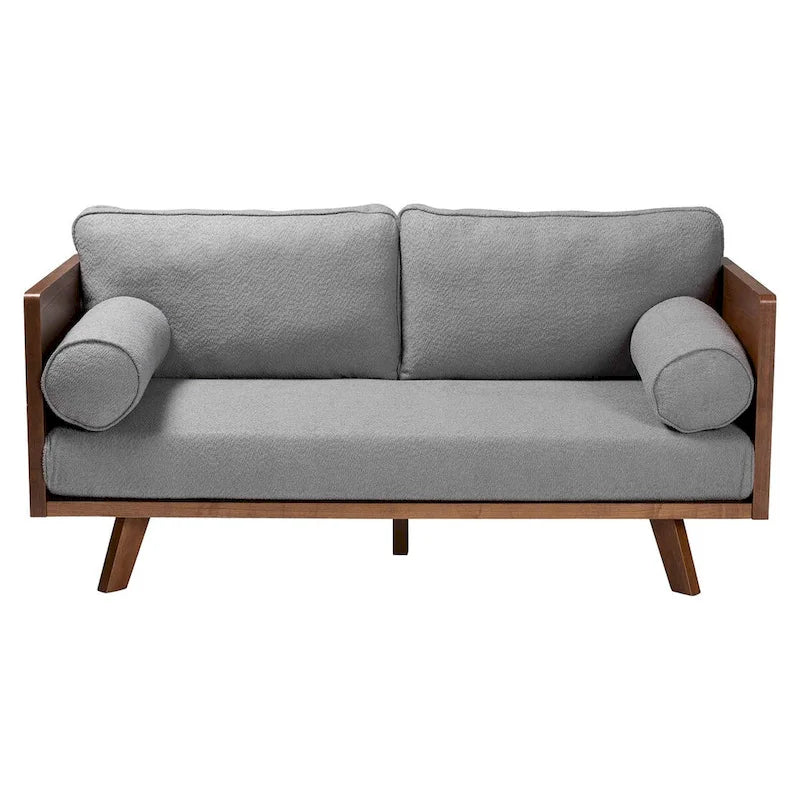 Divano Uriel Mid-Century Modern in tessuto Bouclé
