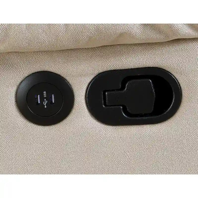 Divano reclinabile manuale in velluto con porta USB