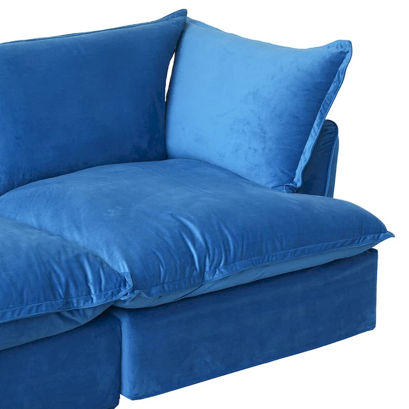 Modular Sectional Sofa Couches, 82.66 Velvet Loveseat Sofa with Ottoman