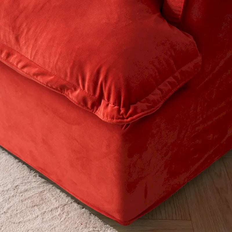 Modular Sectional Sofa Couch, 162.98 Velvet 4 Seater Sofa, Sofa Couch for Living Room Apartment