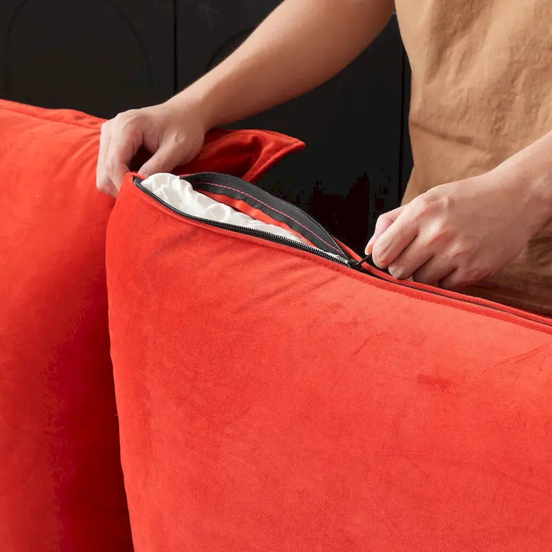 Modular Sectional Sofa Couch, 162.98 Velvet 4 Seater Sofa, Sofa Couch for Living Room Apartment