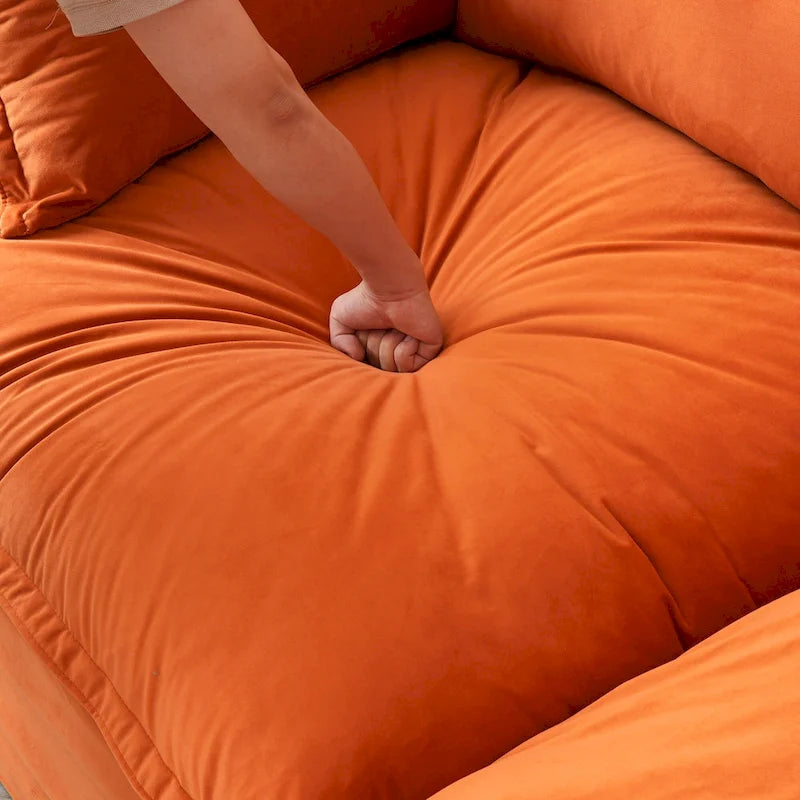 Modular Sectional Sofa Couch, 162.98 Velvet 4 Seater Sofa, Sofa Couch for Living Room Apartment