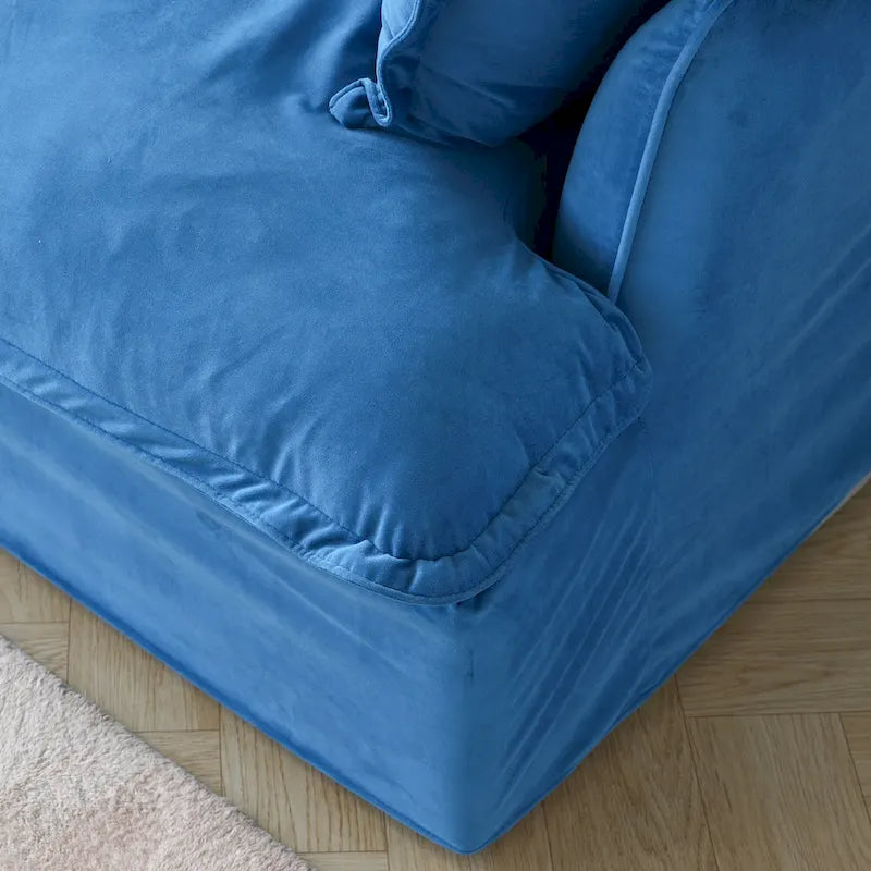 Modular Sectional Sofa Couch, 162.98 Velvet 4 Seater Sofa, Sofa Couch for Living Room Apartment