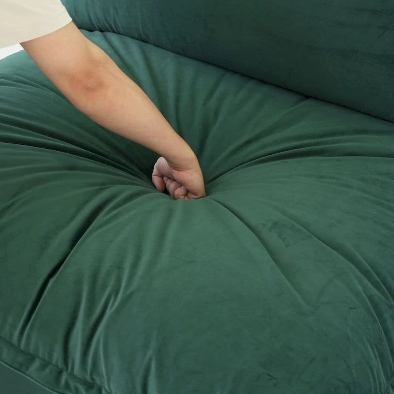 Modular Sectional Sofa Couch, 162.98 Velvet 4 Seater Sofa, Sofa Couch for Living Room Apartment