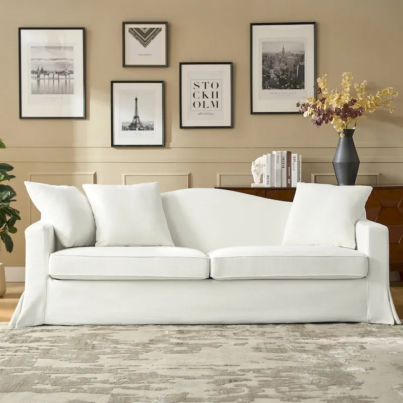 Divano Antonio Transitional 83.5 sfoderabile con schienale curvo di HULALA HOME