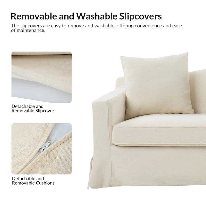 Divano Antonio Transitional 83.5 sfoderabile con schienale curvo di HULALA HOME