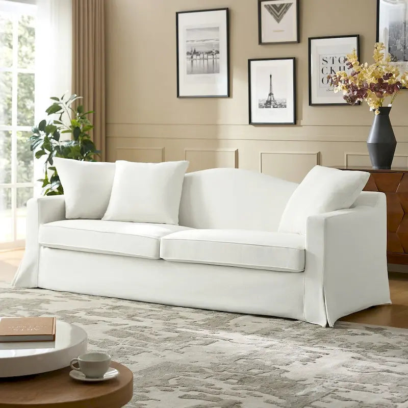 Divano Antonio Transitional 83.5 sfoderabile con schienale curvo di HULALA HOME