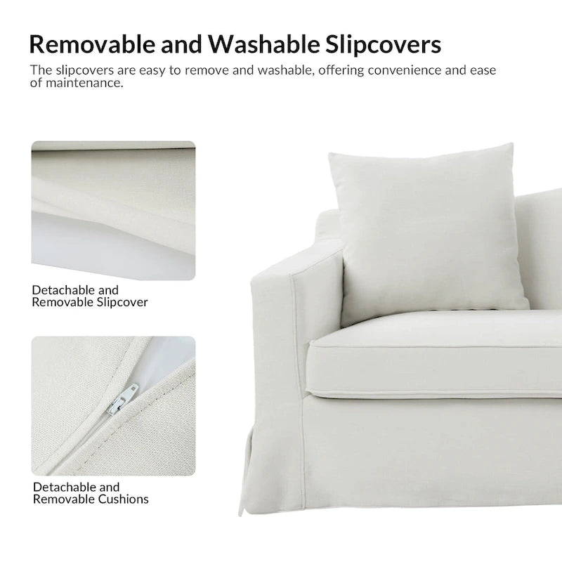 Divano Antonio Transitional 83.5 sfoderabile con schienale curvo di HULALA HOME
