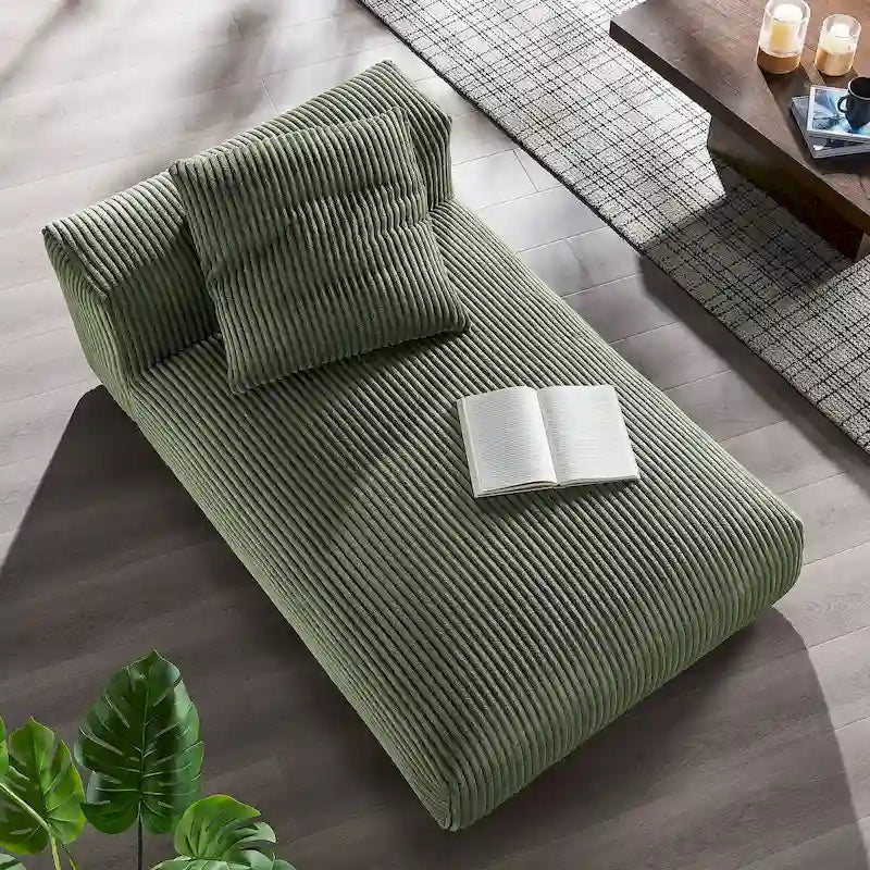 Solace modulaire, met corduroy beklede chaise longue zonder armleuningen