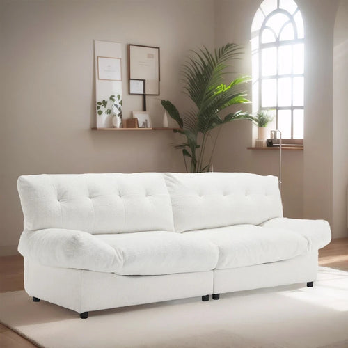 96-delige hoekbank in cloudstijl met loveseat, moderne banken van fluweelstof