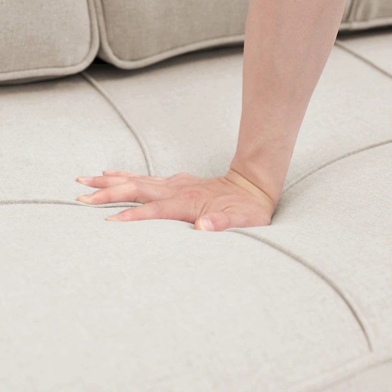 Divano Letto in Lino con Letto Estraibile, Spazio Extra per Riporre Oggetti, Porta Telefono e Caricatore USB