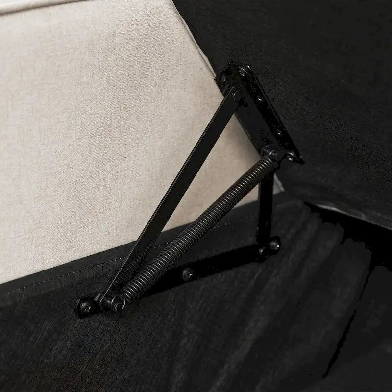 Divano Letto in Lino con Letto Estraibile, Spazio Extra per Riporre Oggetti, Porta Telefono e Caricatore USB
