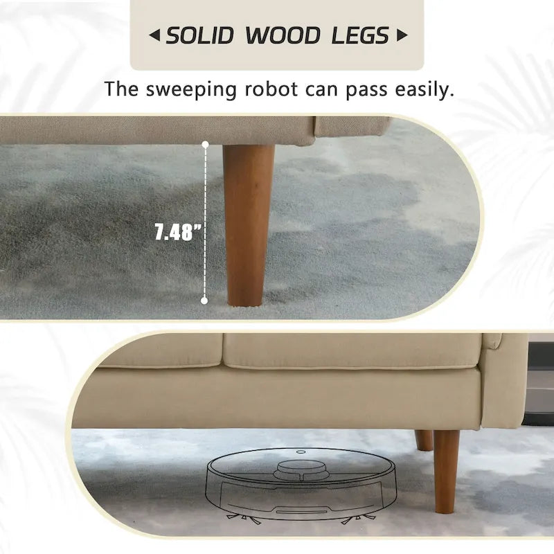 Divano da Interno con Gambe in Legno OVIOS Rive Design