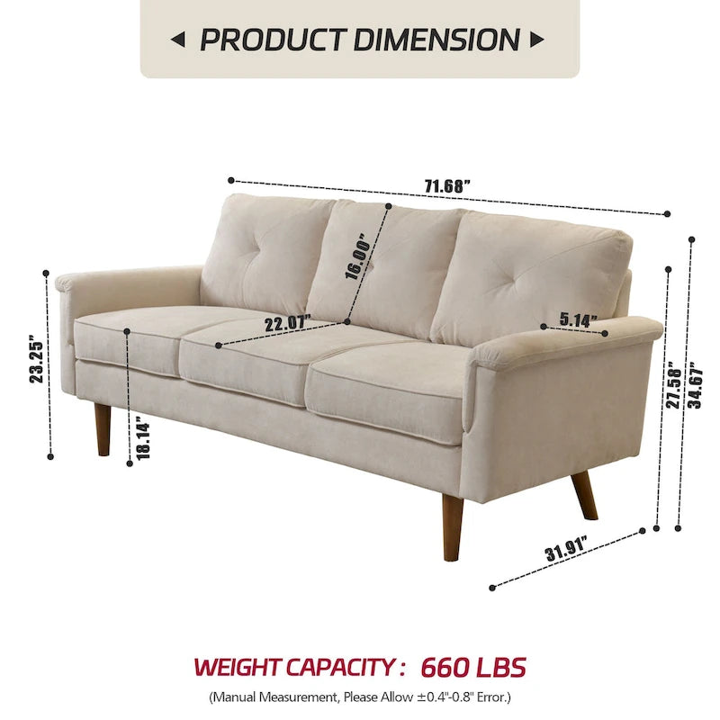 Divano da Interno con Gambe in Legno OVIOS Rive Design